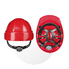 casco con arnes interior color rojo
