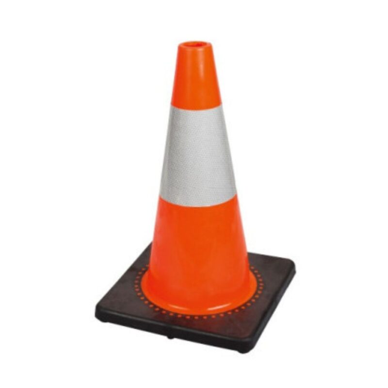CONO PVC 45cm CON REFLECTIVO Y BASE CAUCHO ANTIVUELCO (03683) - Imagen 3