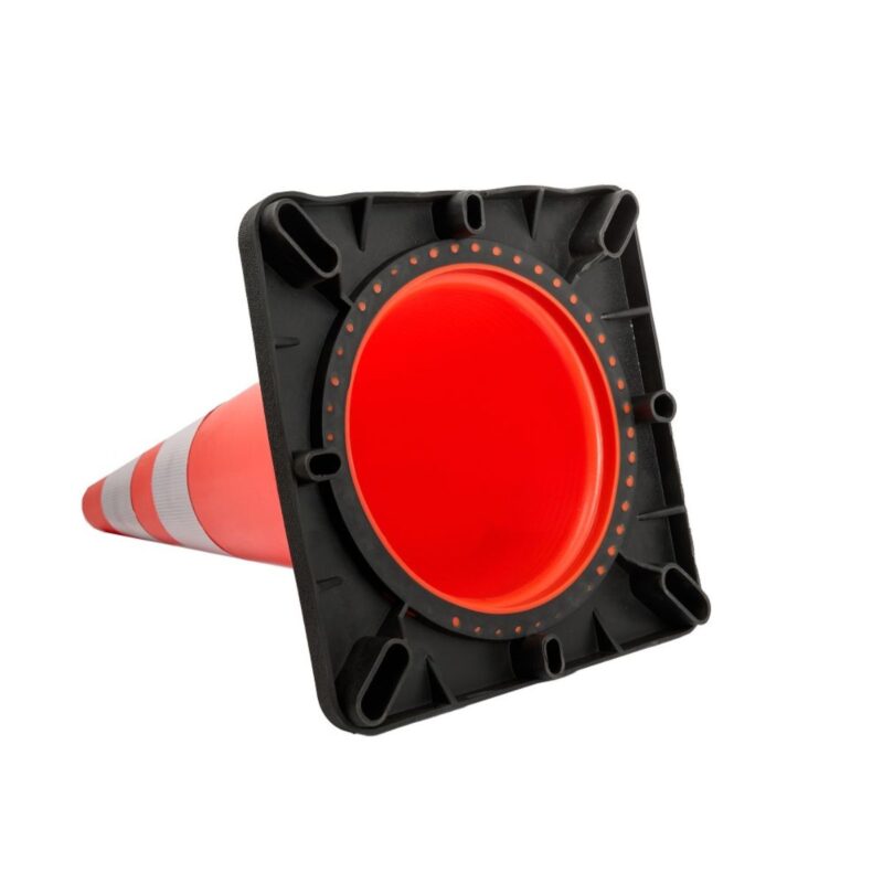 CONO PVC 70cm CON REFLECTIVO Y BASE DE CAUCHO ANTIVUELCO (03685) - Imagen 6