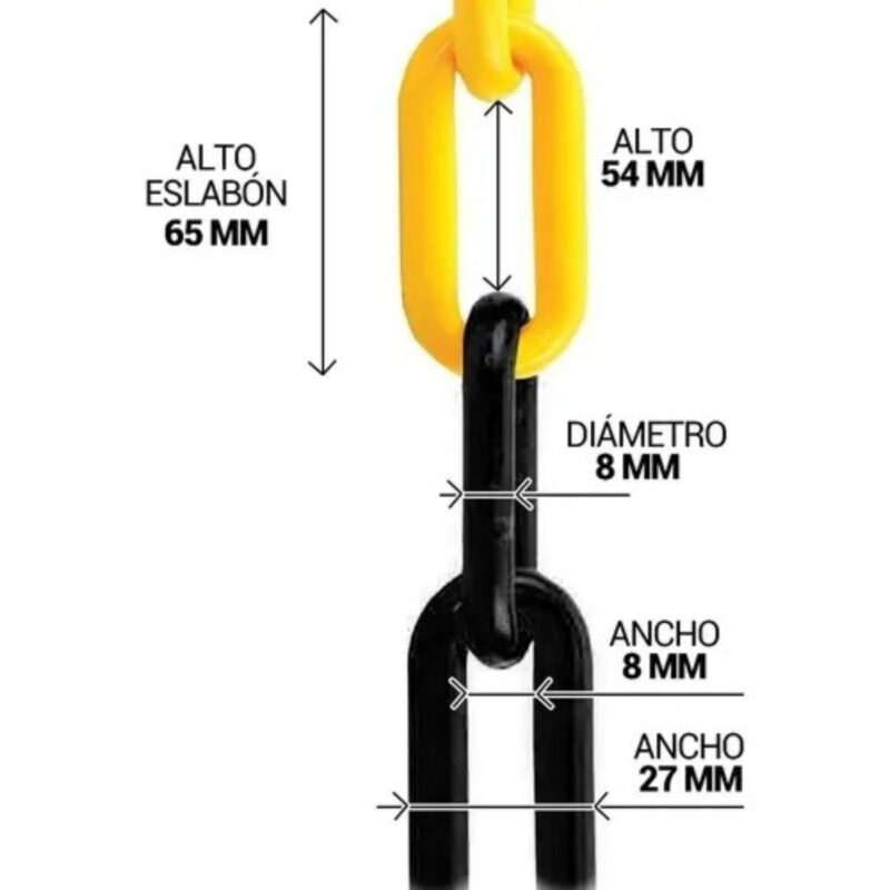 CADENA PLÁSTICA NEGRA Y AMARILLA 8x23x49mm (04332) - Imagen 5